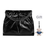 Серебряная цепь, черного цвета