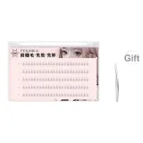 Клей - Бесплатно Маленький Пламя Нижние Расширения для ресниц [60 кластеров] + Пинцет Включен