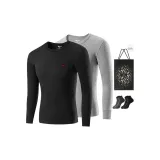 100% cotton  
Круглый вырез  
2 упаковки (Черный + Светло-серый)  
2 упаковки носков + сумка для покупок