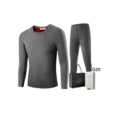 Длинный рукав топ + штаны комплект одежды (темно-серый) с флисовой подкладкой / двухслойный утолщенный