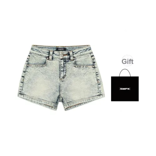 SMFK Джинсовые шорты Женские Белые Снежинка