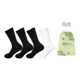 3 Черных, 1 Белый, Длинный, Голень [Махровая подошва]