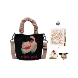 Чёрный котёнок + сумка для покупок + карта + подвеска в виде щенка