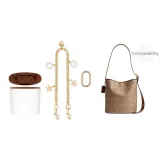[Двухкомпонентный комплект] Сумка с вставкой из бумаги DuPont + [золотистый оттенок] Декоративная цепочка со звездами, 45 см