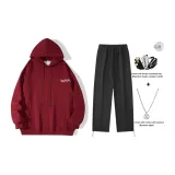 Бордовый комплект (подарок: сумка через плечо + ожерелье)