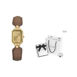 Золотой корпус, коричневый ремешок