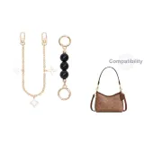 [Золотистый] Черный жемчуг + Четырехлистный клевер Декоративная цепь 30 см