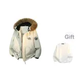 Тёмный кремовый, белый (в комплекте с круглым вырезом, внутренний свитшот)