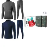 Комплект из двух предметов с высоким воротником (Темно-серый + Темно-синий) с утолщенной флисовой подкладкой / Премиум подарочный набор в коробке