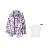 Фиолетовая клетка (в комплекте с белой футболкой)