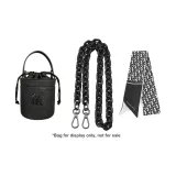 Черный шелковый шарф с принтом + смола, цепочка, 110 см