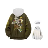 Армейская зеленая куртка (в комплекте с высококачественным белым и серым свитшотом с фотокемией)