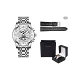 Серебряный - Твердый Стальной браслет [Коробка для ремня]