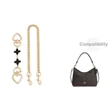 (Черный комплект из двух частей) Четырехлистный клевер, удлинитель цепи 15 см + декоративная цепочка 45 см