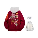 Бордовый [MY1099 Хлопковый пуховик] (в комплекте с высококачественным белым и серым свитшотом Фотиния)