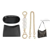 (Тренер Кочевник Сумка) Черный Бумага DuPont + Жемчужная удлиненная цепочка Трава + Собачья пряжка Декоративная цепочка 45 см