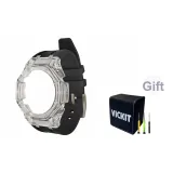 Прозрачный чехол, черный ремешок