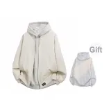 Куртка с воротником-бейсболкой цвета экрю [В комплекте с тяжелым свитшотом весом 360 г]