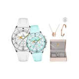 Розовая романтическая коробка + чисто белый + свежий синий