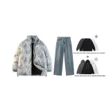 Комплект (Темно-синий топ + средне-синие штаны) (включает свитшот)