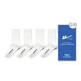 Чисто Белый + Чисто Белый [7A Антибактериальный 100% хлопок] Набор из 2 пар Комплект