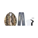 Комплект (Медведь Out + Винтажные синие джинсы) с бесплатной футболкой