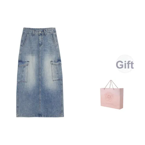 ZAZN Деним Длинная Юбка Женская Ностальгический Синий