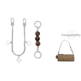 [Серебряный] Амбра Жемчужный + Камелия Декоративная Цепь 30 см