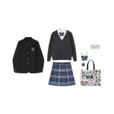 Юбка Okano + Темно-серый кардиган + пальто, комплект из 5 предметов