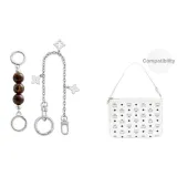 [Белый (Маленький) Комплект Сумок] Коричневый Удлинитель Цепочки с Бусиной + Декоративная Цепочка (В комплекте с Пружинным Кольцом)