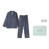 Коробка, клетчатый, длинный рукав, мужской, ледяной шелк, набор