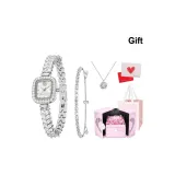 Лунный свет Серебряный-С Браслет и Ожерелье Вечная Цветочная Коробка F68