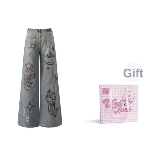 UNIFREE Джинсы Женские Винтаж Синий