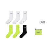 6 пар (3 белых + 2 зеленых + 1 черный)