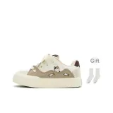 Бежевый Коричневый (Подарок Бренд Чесной Хлопок Носки 1 Упаковка)