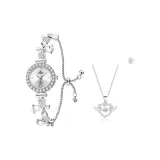 Цветочный серебряный ("Крылья ангела" ожерелье + классическая коробка)