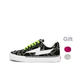 Джинсовая ткань черного цвета (зеленые шнурки) (в комплекте с 1 парой бело-розовых шнурков)