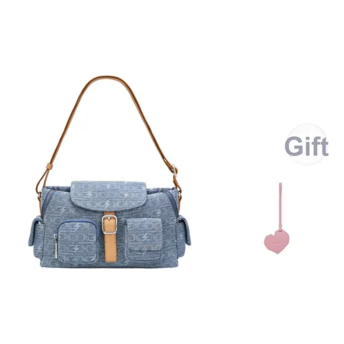 PECO Jacquard Crossbody Bag Unisex Denim Blue
