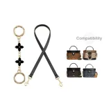 Черный тонкий плечевой ремень 67 см + цепь-удлинитель с четырехлистным клевером 12 см