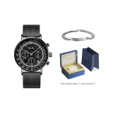 8079-Черный корпус с черным циферблатом-[Стальной браслет]+Браслет