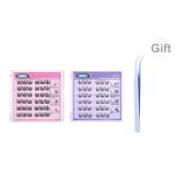 Маргаритка Клей-Бесплатно Клепки для ресниц + Цвет айсберга Цветочный Клей-Бесплатно Клепки для ресниц [Включает щипцы]