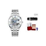 Синий циферблат, синий стальной браслет с заклепками [импортный механизм]