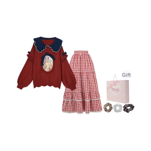 SNBL Топ+Юбка Женские Комплекты Юбка