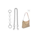 Серебряная камелия, цепь-удлинитель + декоративная цепочка, 45 см