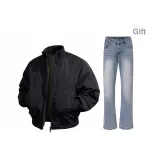 Черный низ [Бесплатно промытый синий джинсы]