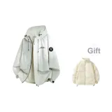 Бежевый Серый (Пуховые подкладки + только чехол) [3-в-1]