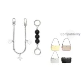 [Серебряный] Черный жемчуг + Камелия Декоративная цепь 30 см