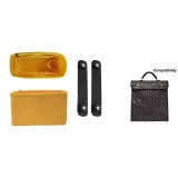 Черный плечевой ремень + желтая подкладка