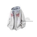 Светло-пшеничный серый-синяя клетка [утолщенная флисовая подкладка]