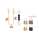 [Золотистый] Черный жемчуг + вишневый декоративный, цепь 30 см